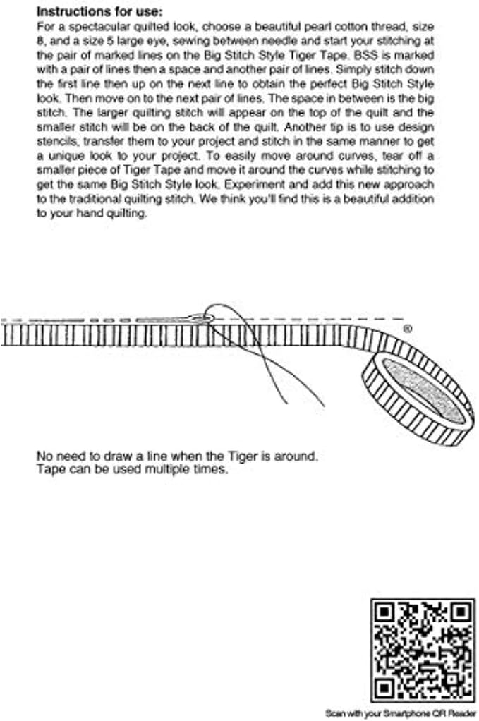 Tiger Tape- Big Stitch Style: 30 yards