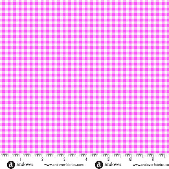 Ghostly Garden- Pink Bitty Gingham: Sold by the 1/2 yard