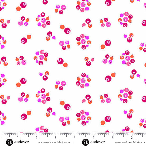 Perfect Day- Pink Bleubs: Sold by the 1/2 Yard.