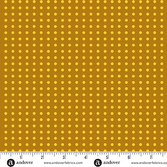 Jinny- Butterscotch Dotty: Sold by the 1/2 yard