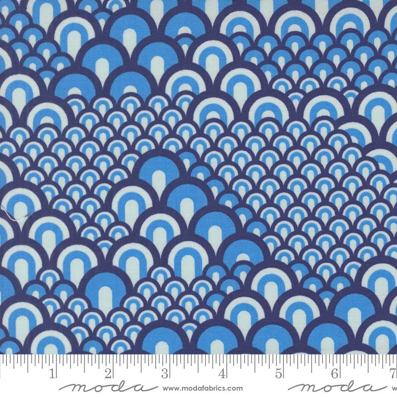 Legendary Love- Navy Sea Waves: Sold by the 1/2 yard
