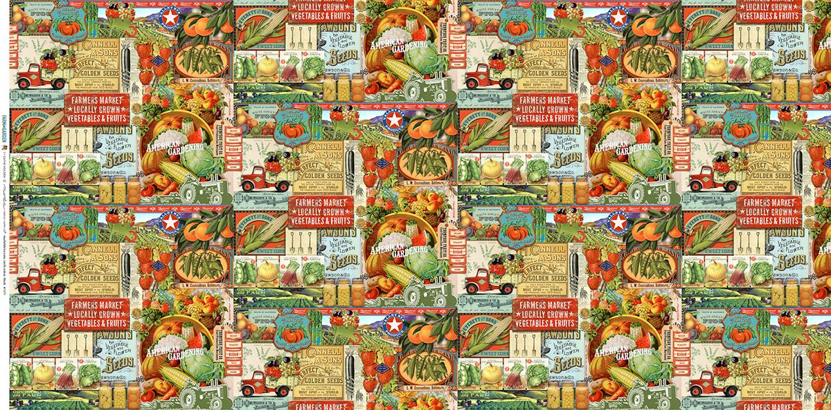 Farm and Garden- Garden Collage: Sold by the 1/2 yard