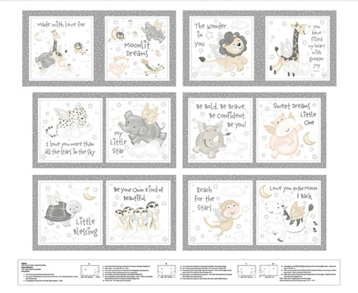 Moonlit Dreams- Animal Book Panel: Sold By The Panel