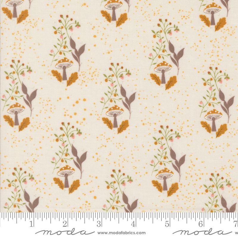 Frivolity- Porcelain Mushroom Path: Sold by the 1/2 yard