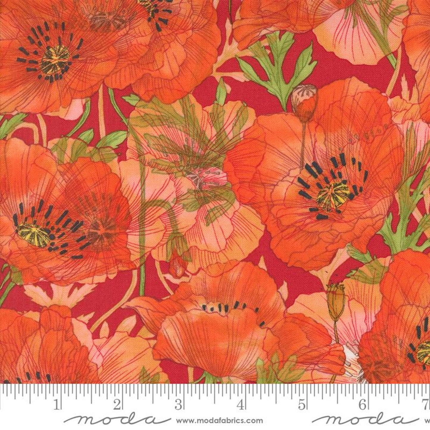 Superbloom- Geranium Poppy: Sold by the 1/2 yard