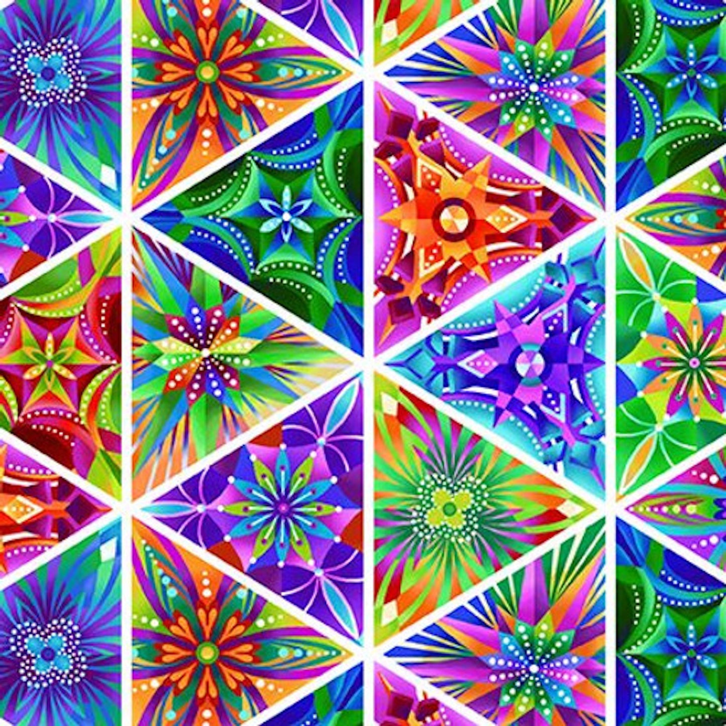 Caravan- Cream Multi Triangle Maze: Sold by the 1/2 yard.