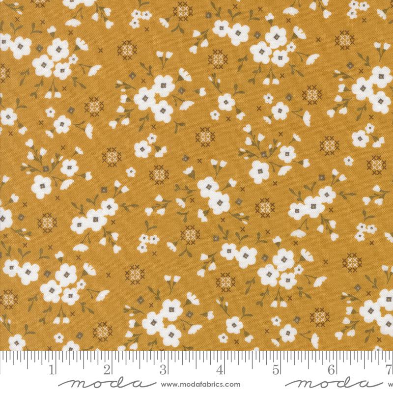 Sun Drenched- Golden Stitched Lullaby: Sold By The 1/2 Yard