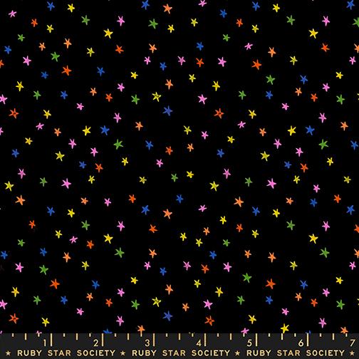 Starry Mini- Vivid Rainbow Mini Stars: Sold by the 1/2 Yard
