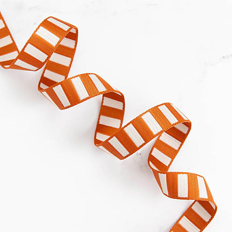 Striped Saddle/Off White Webbing 1": Sold By the Yard