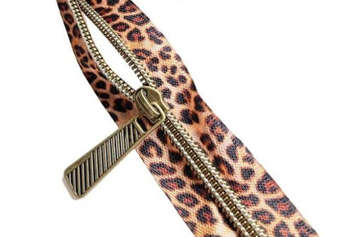 Leopard Zipper Tape and Zipper Pulls