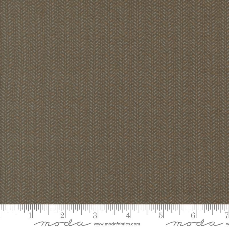 Prairie Gather Flannel- Brown Herring Bone Stripe: Sold by the 1/2 Yard