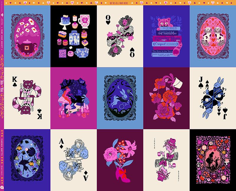 Hello Alice- Multi Wonderland 36" Panel: Sold by the PANEL