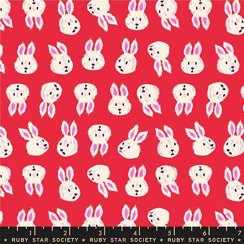 Hello Alice- Ruby Rushing Rabbit: Sold by the 1/2 yard
