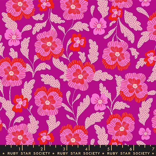 Hello Alice- Berry Violets: Sold by the 1/2 yard