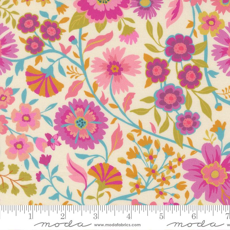 Parlor- Cream Wild and Free: Sold By The 1/2 Yard