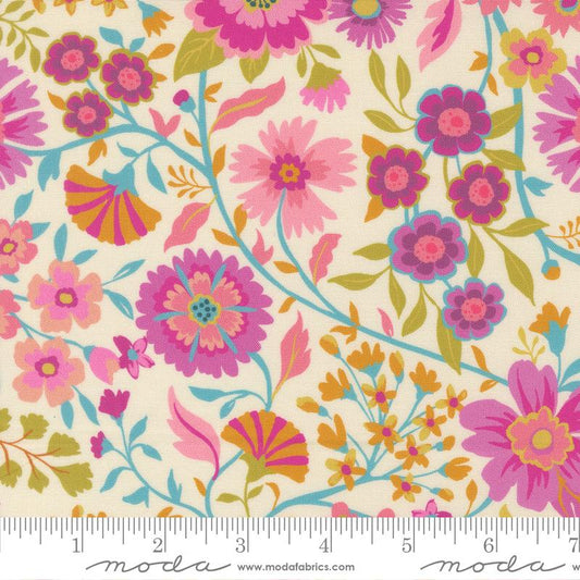 Parlor- Cream Wild and Free: Sold By The 1/2 Yard