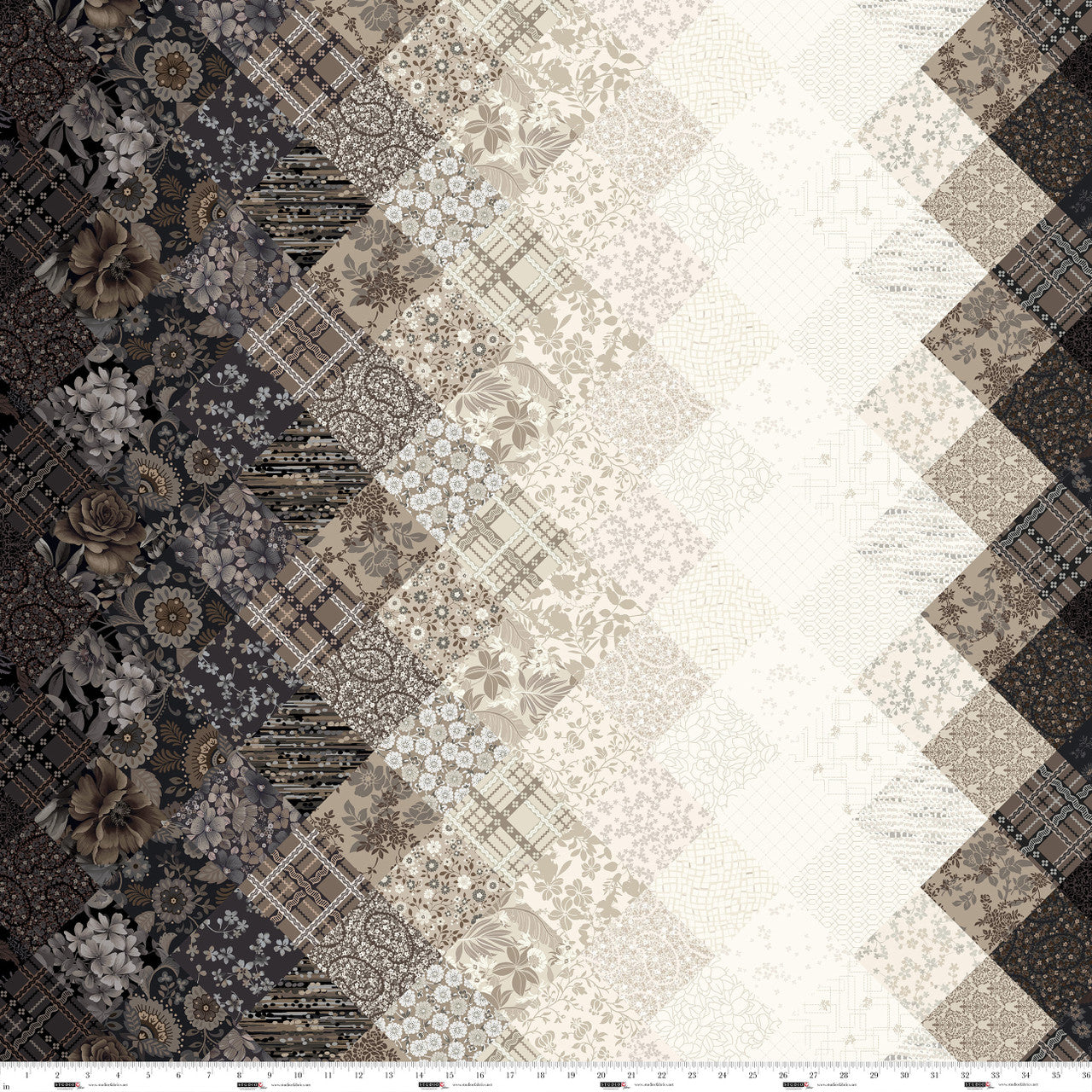 Field of Seams Bittersweet- Cappuccino Cheater: Sold By The 1/2 Yard