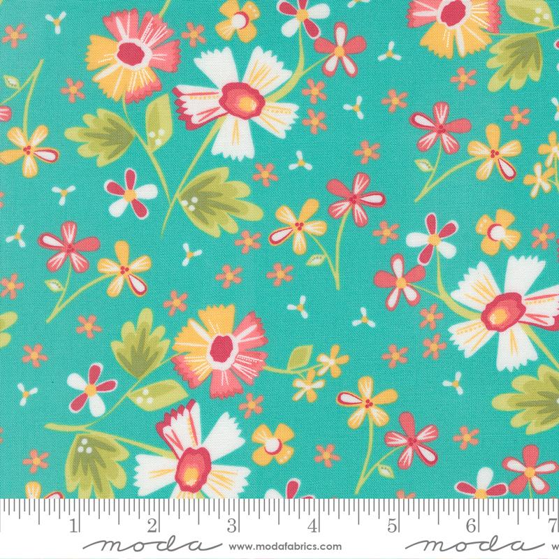 In the Garden- Bermuda Garden Flowers: Sold By The 1/2 Yard