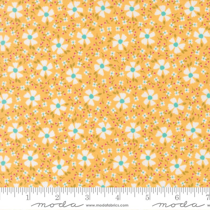 In the Garden- Goldenrod Bloom and Blossom: Sold By The 1/2 Yard