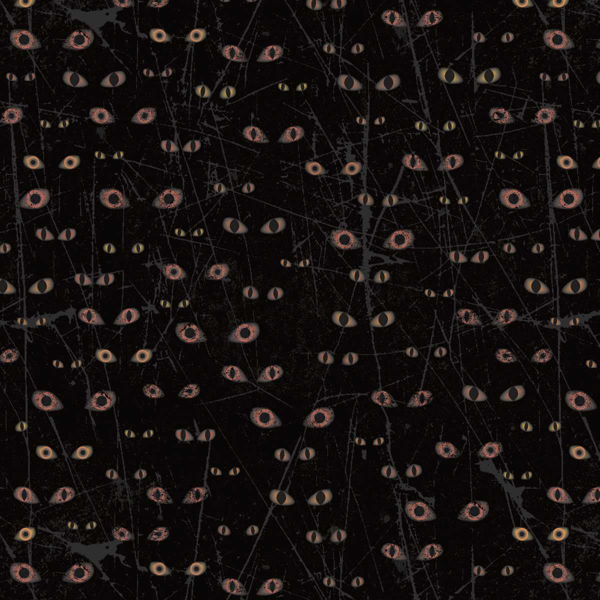 Scary Spice- Charcoal Cate Eye: Sold by the 1/2 yard
