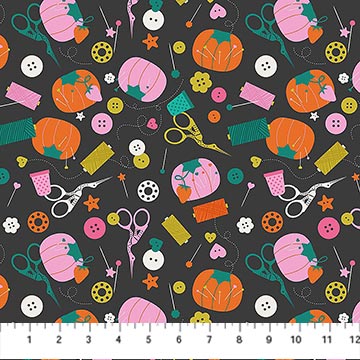 Bits and Bobs- Black Notions: Sold by the 1/2 yard