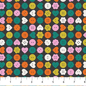 Bits and Bobs- Black Buttons: Sold by the 1/2 yard