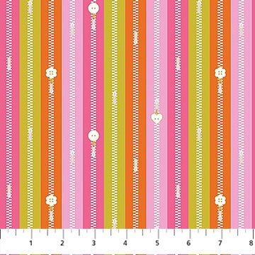 Bits and Bobs- Orange Zippers: Sold by the 1/2 yard