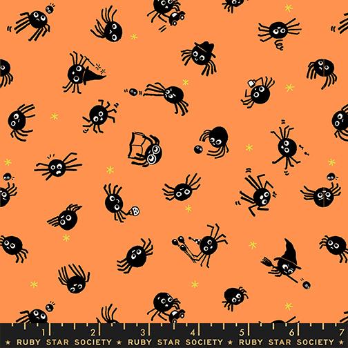Freaky Familiar- Pumpkin Spider Sense: Sold by the 1/2 Yard