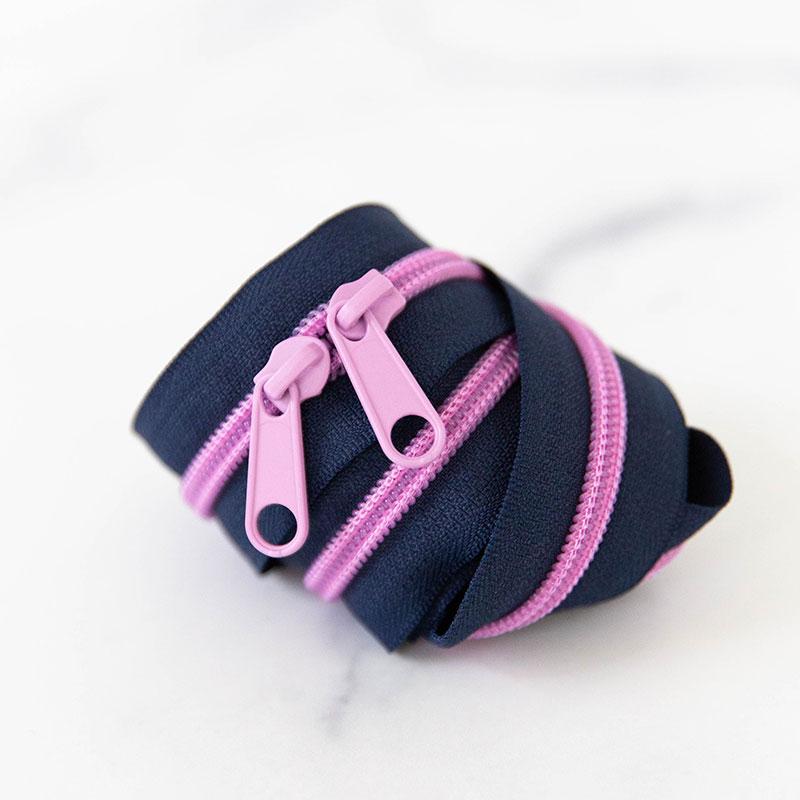 Midnight 30" Zipper- Navy/Light Purple
