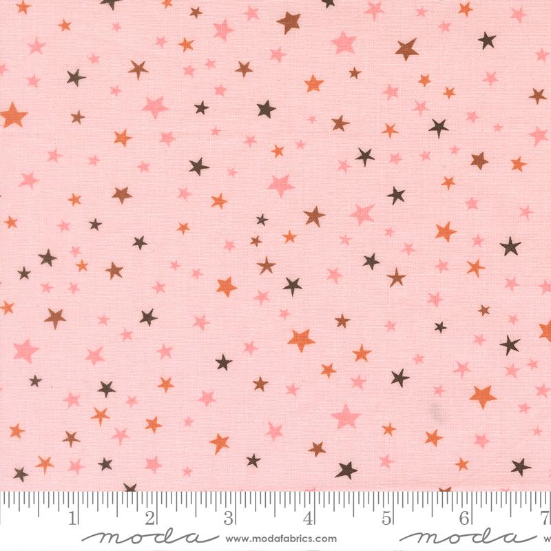 Purrs and Boos- Purrfect Pink Stars: Sold By The 1/2 Yard
