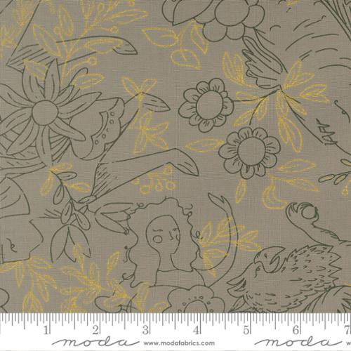 Sunlit Ruins- Silver Sunlit Ruins Metallic: Sold By The 1/2 Yard