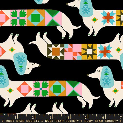 1-800-Notion- Soft Black Quilty Dog: Sold by the 1/2 yard