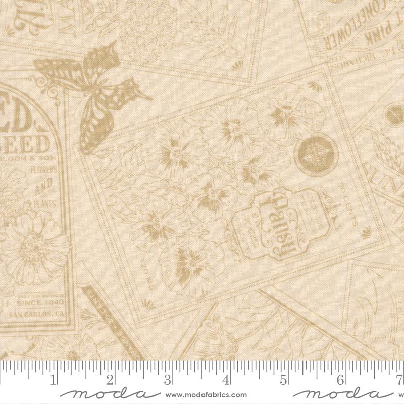 My Secret Garden- Cloud Natural Seeds of Love: Sold by the 1/2 yard