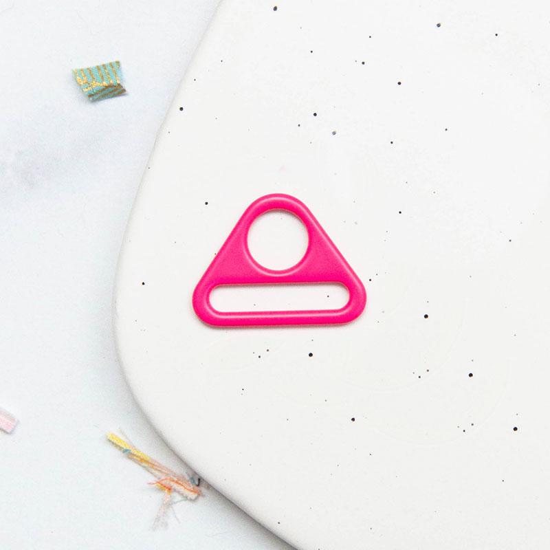 Triangle Ring 1"- Hot Pink: 2Pcs