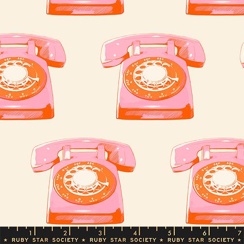 Sparkle Mart- Natural Telephones: Sold by the 1/2 Yard