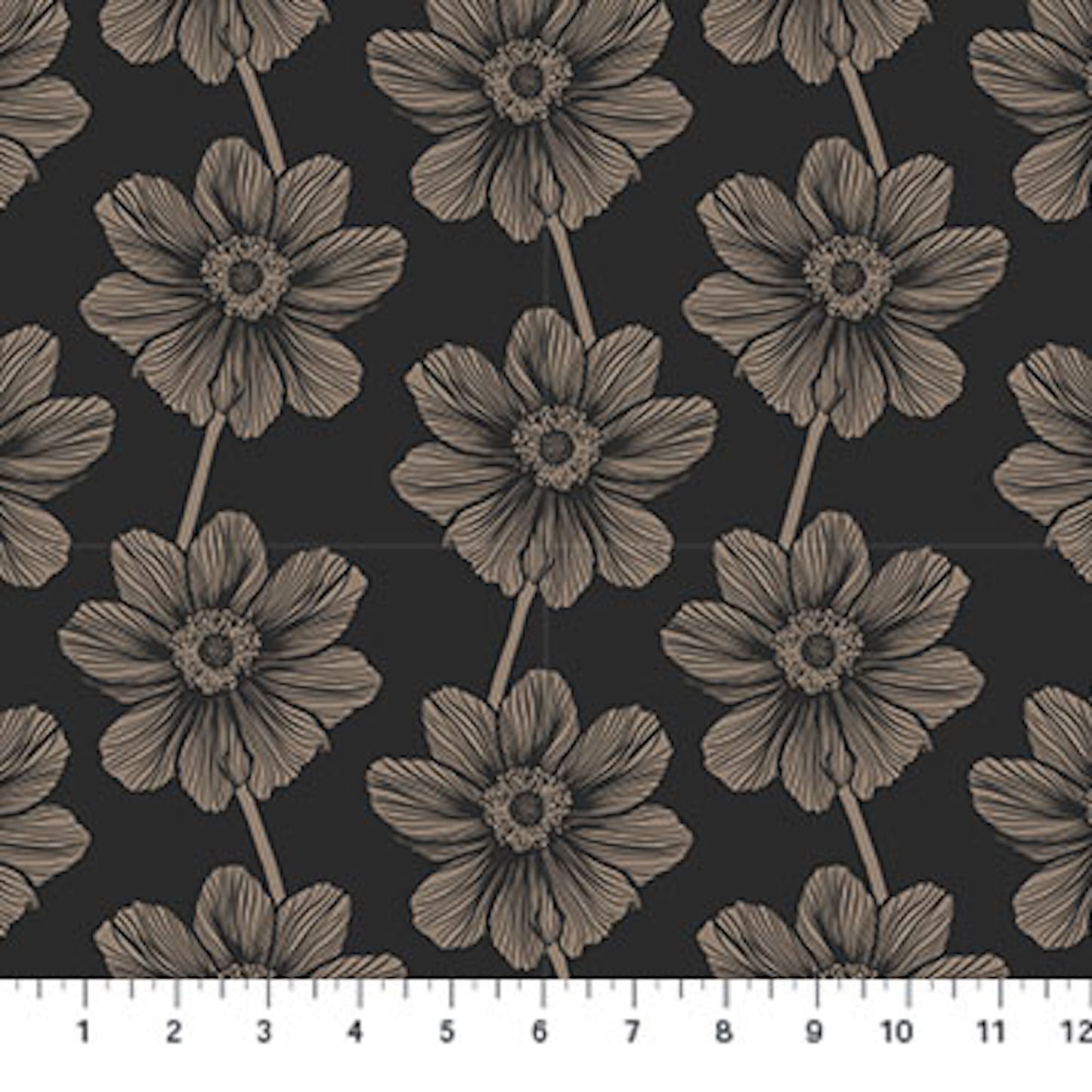 Indelible- Silvertone Floral: Sold by the 1/2 yard