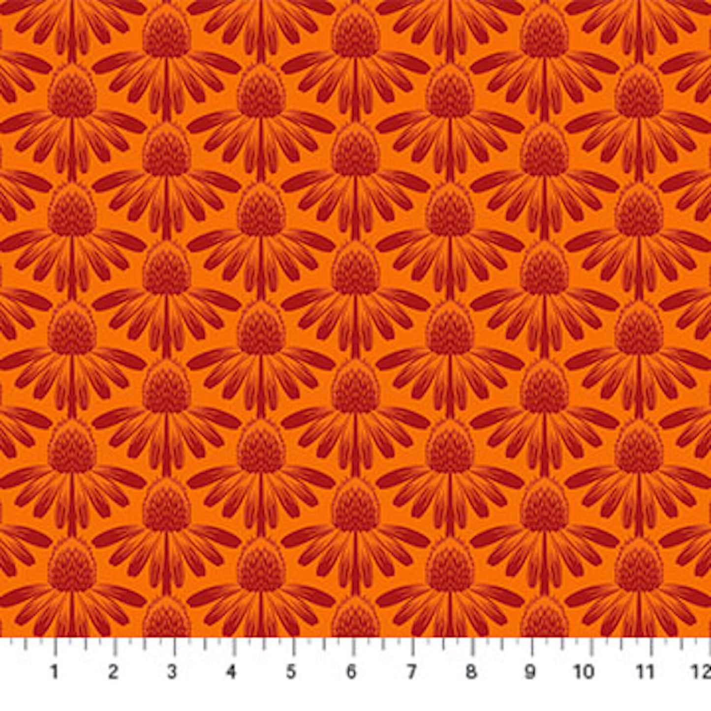 Indelible- Tangerine Coneflower: Sold by the 1/2 yard