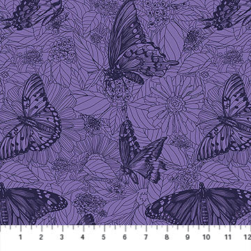 Indelible Ink- Blueberry Winging It: Sold by the 1/2 yard