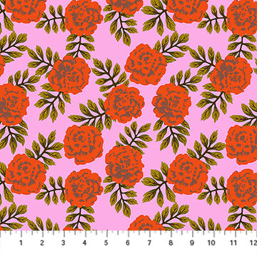 Yesterday- Vivid Carnation: Sold by the 1/2 yard