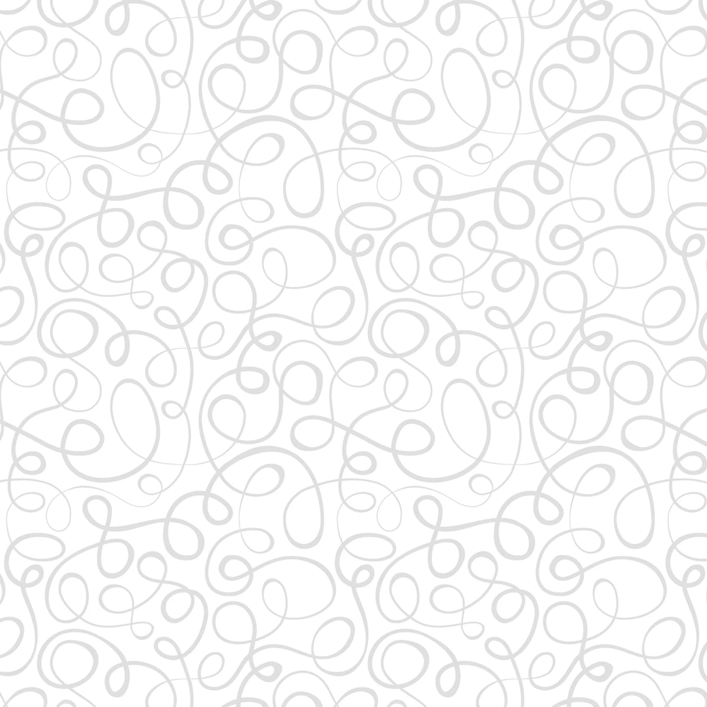 Morning Mist IX- White on White Scribbles: Sold by the 1/2 yard.
