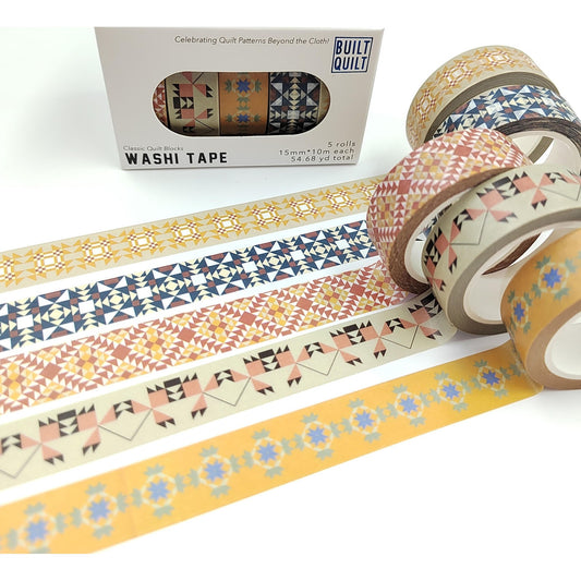 Classic Quilt Blocks Washi Tape: 5 Rolls