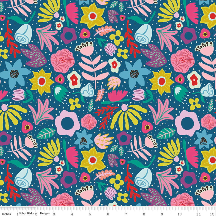 The Genesis of a Journey- Denim Along the Way: Sold by the 1/2 yard