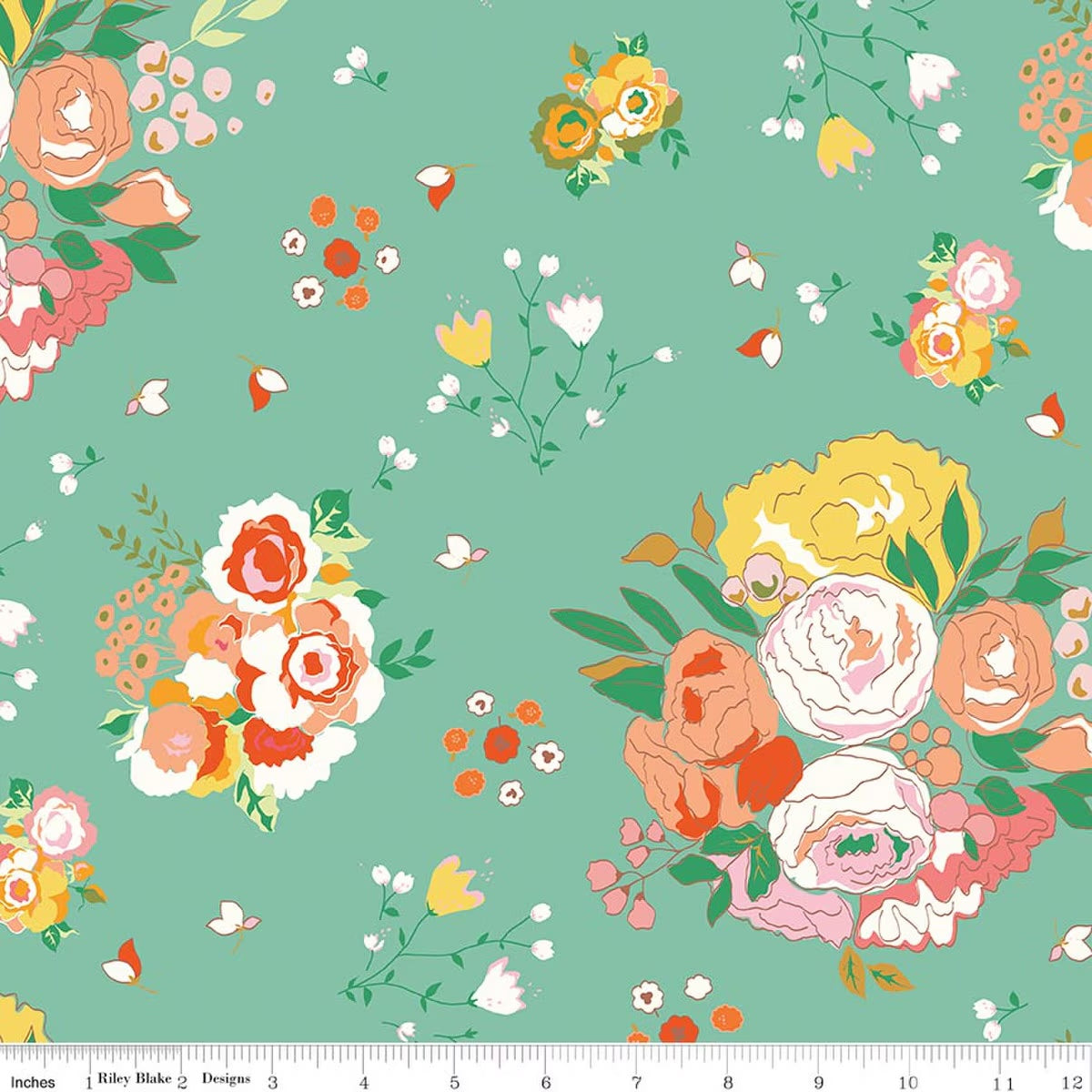 Cotton Nook- Sea Glass Main: Sold by the 1/2 yard