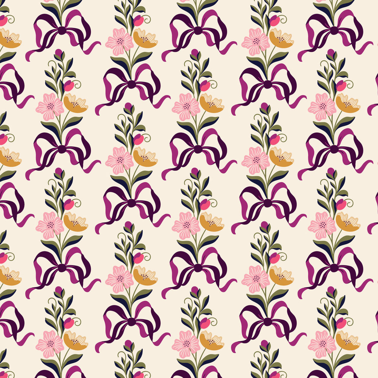 Rococo Riot- Light Floral Fete: Sold by the 1/2 Yard