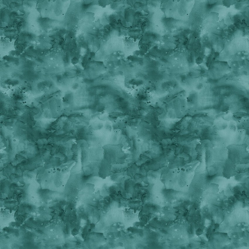 Night Whispers- Teal Watercolor Wash: Sold by the 1/2 yard
