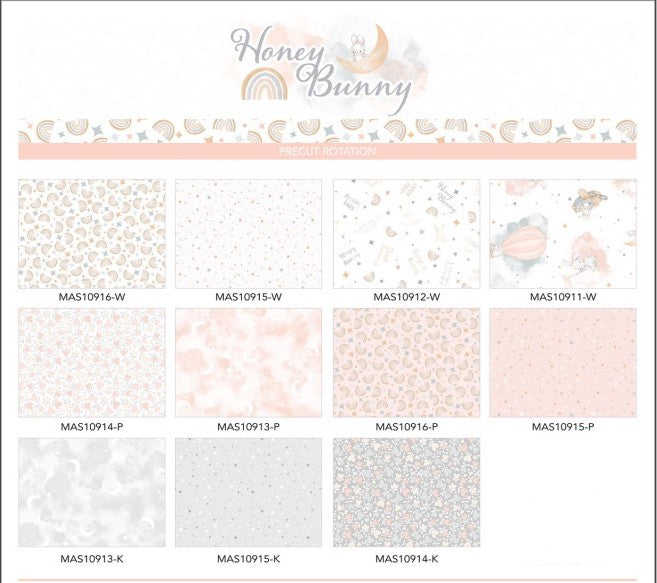 Honey Bunny- 5" Squares; 42pc