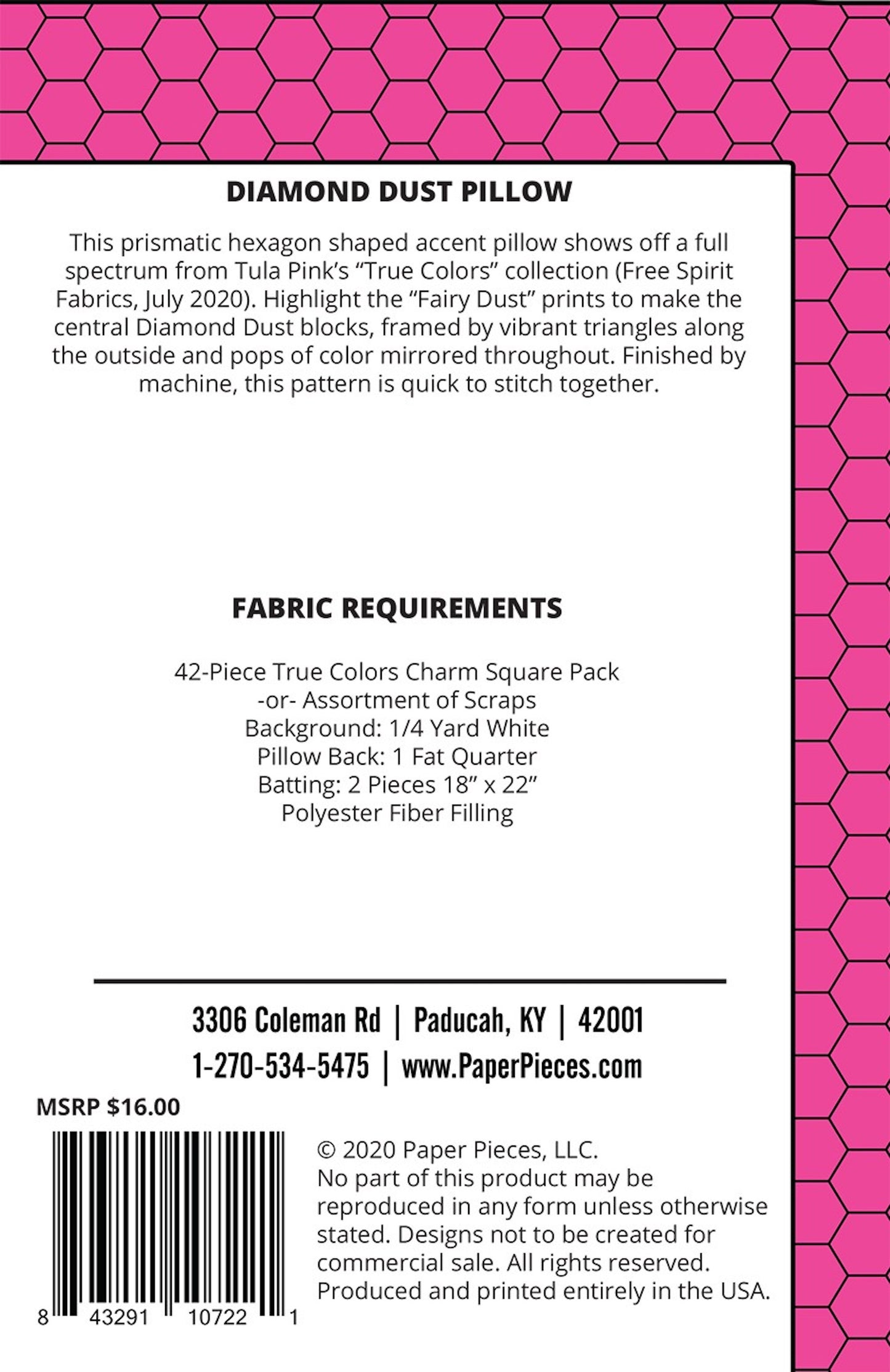 Diamond Dust Pillow Pattern and Piece Pack