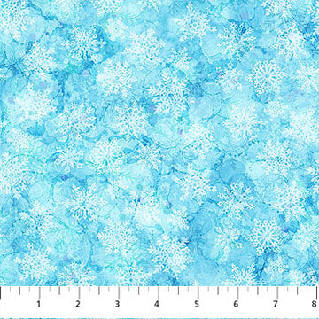Midwinter Magic- Light Blue Snowflake Blend: Sold by the 1/2 yard