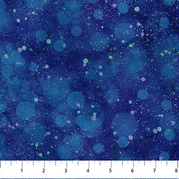 Midwinter Magic- Dark Blue Multi Starry Sky: Sold by the 1/2 yard