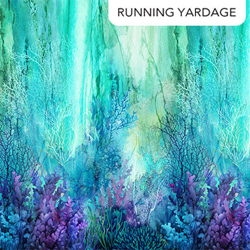 Coral Reef- Turquoise Multi Ombre: Sold by the 1/2 yard